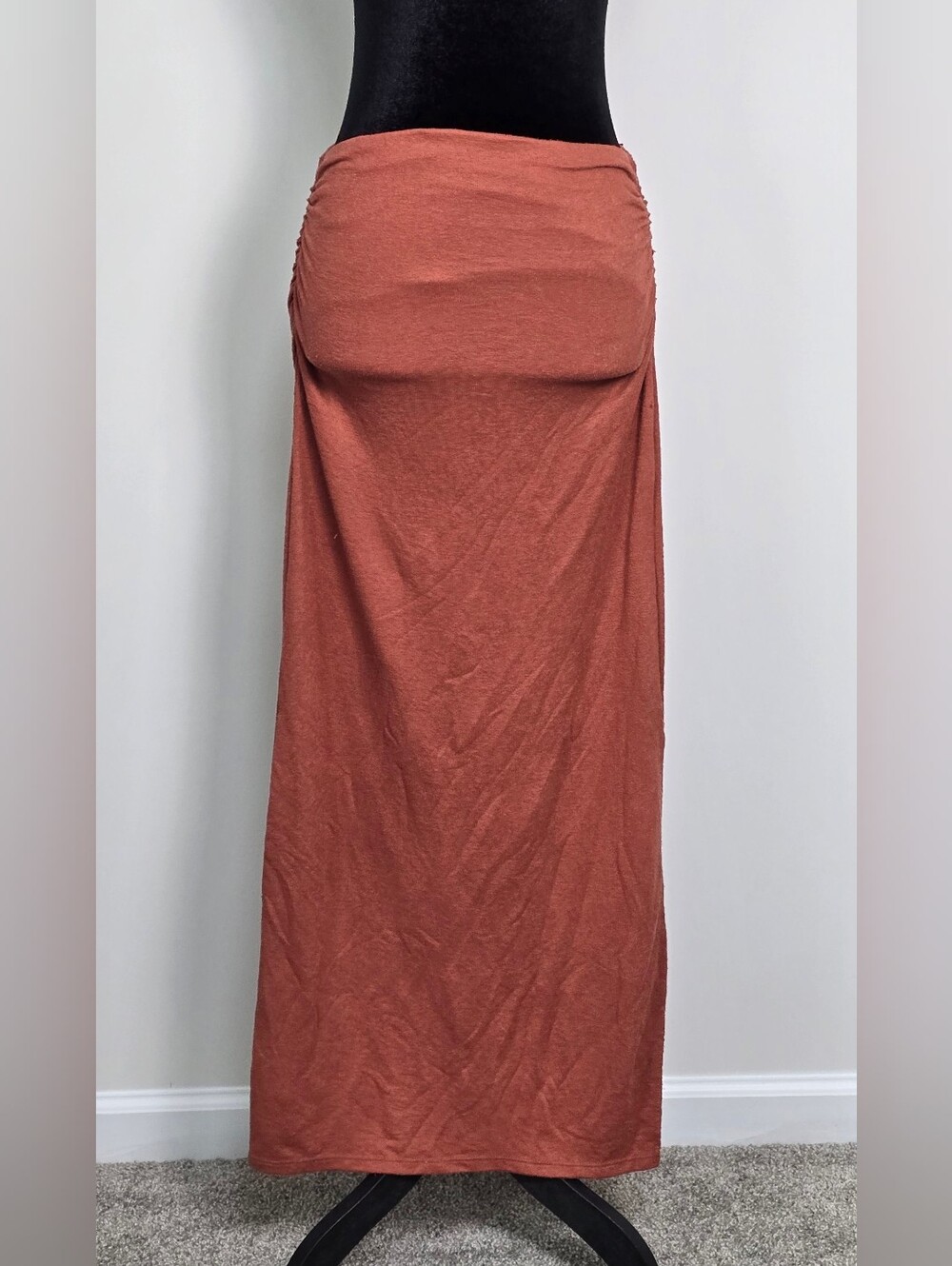 Zara Rust Maxi Jersey Skirt